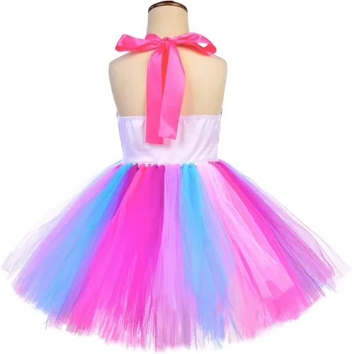 Vista 5 de Tutu Dreams Summer 4 Colors Mermaid Dress for Girls with Headband Birthday Party Gifts Dress Up Clothes