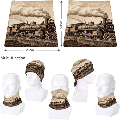 Vista 8 de Etching Train Neck Gaiter Breathable & Moisture-Wicking Face Mask Bandana Balaclava Sun Protection Face Cover Scarf Lightweight Seamless Design for