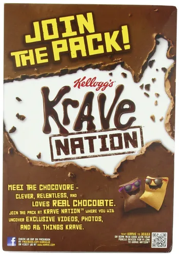Vista 2 de Kellogg's Krave Cereal de chocolate, 11.4 onzas (paquete de 4)