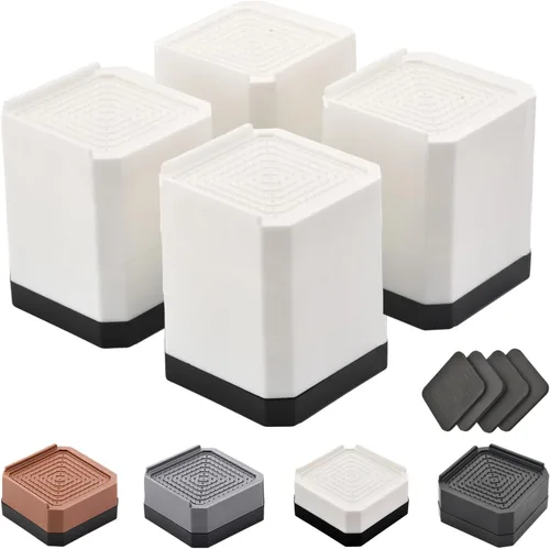 Vista 20 de EclatBain Elevadores rectangulares para cama, elevadores de muebles rectangulares de alta resistencia, con bloques ajustables de elevación de hasta