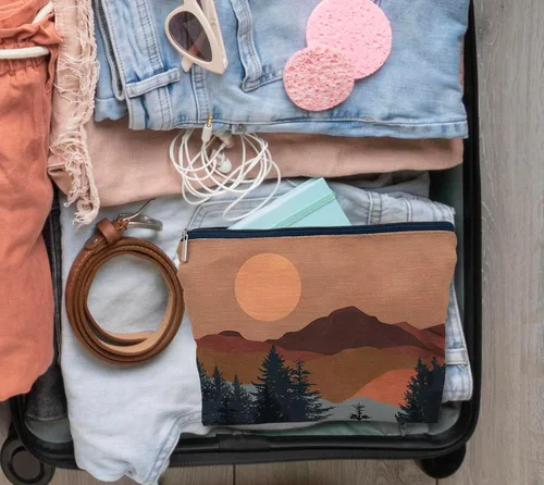 Vista 4 de IWXYI Bolsa de maquillaje boho YL, Boho Mountain, Bohemio