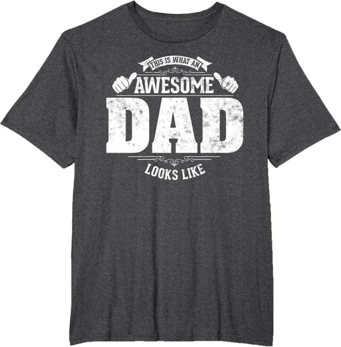 Vista 21 de This is what a awesome dad looks like vintage style design T-Shirt, Negro