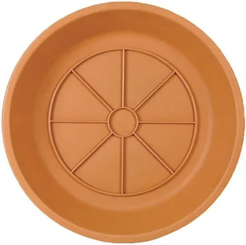 Vista 2 de Southern Patio Plato de poliresina de 12.5", terracota