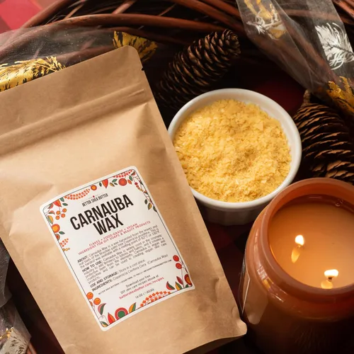 Vista 6 de Copos de cera de carnauba para bálsamos, velas y cuidado de la piel Cera vegana natural, ingrediente para bálsamo labial, bálsamos y acabado