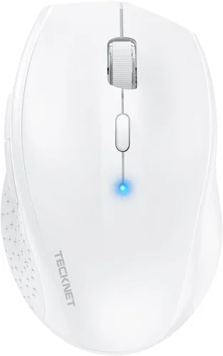 Vista 12 de TECKNET Ratón Bluetooth, inalámbrico silencioso 6 botones batería de 2 años, color negro BT 5.0/3.0, DPI de 6 niveles a 4800, compatible con SO