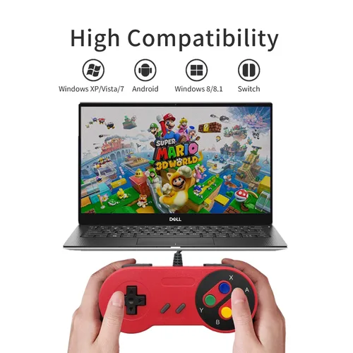 Vista 5 de COIORVIS usb Snes controller Wired Controller for Switch USB controller for PC Emulator Game Mobile Controller for NES wired Joypad Game for