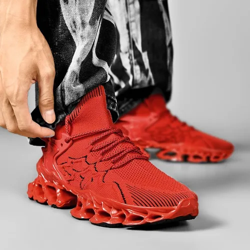 Vista 6 de Zapatillas de deporte para hombre Blade Tenis para hombre Trail Running Zapatos deportivos de moda para hombre, negro, amarillo, rojo