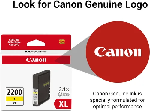 Vista 6 de Canon Ink Canon PGI-2200XL - Depósito de tinta amarillo auténtico, compatible con impresoras IB4120, MB5420, MB5120, IB4020, MB5020 y MB5320
