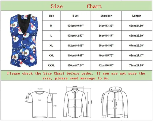 Vista 5 de WYUTX Ugly Christmas Suit Vest for Men Funny 3D Graphic Santa Tree Tuxedo Vest Casual Single Breasted Xmas Holiday Waistcoat