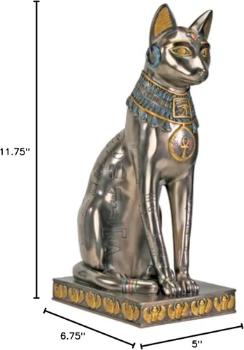 Vista 2 de Figura coleccionable Bastet de bronce egipcio