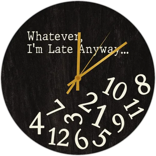 Vista 7 de Five O'clock Somewhere Clock Who Cares It's Five Somewhere Clocks Silent Non-Ticking Relojes de pared de madera de cuarzo de 10 pulgadas, relojes