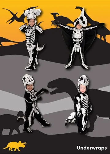 Vista 5 de UNDERWRAPS Disfraz de fósil Triceratops para niños