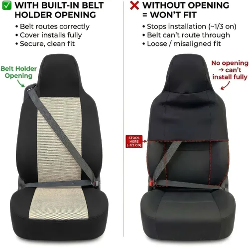 Vista 4 de FH Group - Juego de fundas de asiento de tela plana para todo uso para asientos tipo cubo, 2 piezas de ajuste universal, lavables, para SUV, sedán