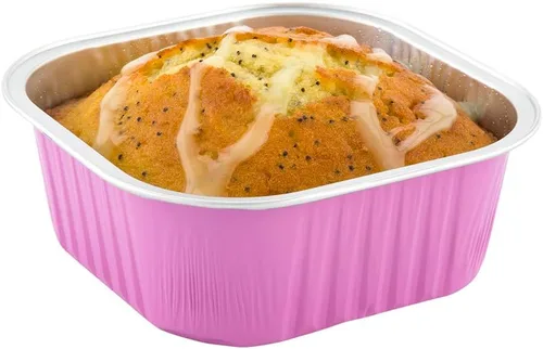 Vista 26 de Restaurantware - Moldes desechables, paquete de 100 tazas cuadradas de aluminio para hornear de 10 onzas - Las tapas se venden por separado, listas