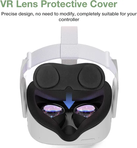 Vista 2 de Oculus Quest 2 - Juego de funda protectora, correas de control Oculus Quest 2, cubierta de lente Quest, cubierta protectora de lente para Oculus
