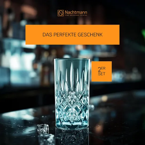 Vista 4 de Nachtmann Juego de vasos largos de 2 piezas, 3,574.5 fl oz, azul aguamarina, Noblesse, 105710, vasos de cóctel hechos de cristal de cristal, aptos