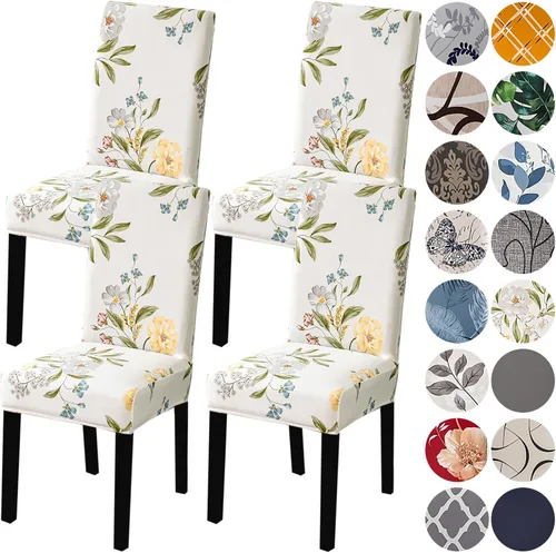 Vista 71 de HZDHCLH Juego de 4 fundas para sillas de comedor color burdeos, fundas elásticas de elastano para sillas Parsons, paquete de 4, fundas de asiento