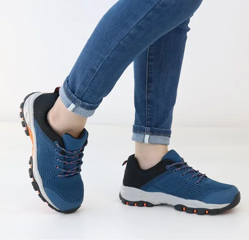 Vista 7 de JABASIC Zapatos de senderismo para mujer tenis de senderismo de punto para exteriores