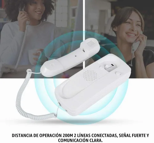 Vista 4 de Maxmartt 2 unids teléfono intercomunicador con cable AC DC Intercomunicador bidireccional portero teléfono de intervención de la habitación