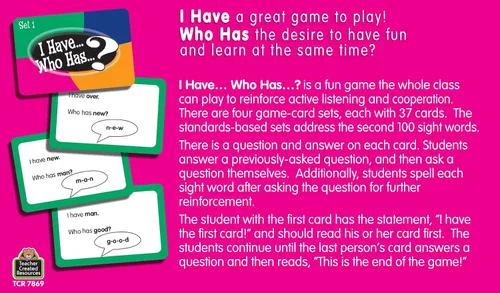 Vista 7 de Teacher Created Resources Yo tengo, quién tiene palabras a la vista Juego Grado 1