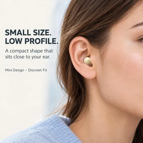 Vista 2 de Auriculares invisibles para dormir de lado, mini auriculares pequeños Skin tone