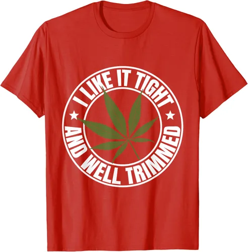 Vista 56 de Weed Cannabis Medical Marihuana I Like It Camiseta ajustada y recortada, Negro, S