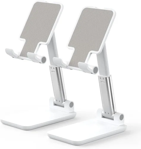 Vista 10 de Soporte para Teléfono Celular, Ángulo y Altura Ajustables Soporte para Teléfono Celular para Escritorio, Plegable y Portátil, Almohadilla