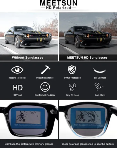 Vista 6 de MEETSUN Polarized Sunglasses for Women Men Classic Retro Designer