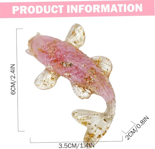 Vista 6 de Koi Fish Decor Crystal Figurine, Small Glass Fish Ornament for Home Desk, Lucky Wealth Attraction Decoration