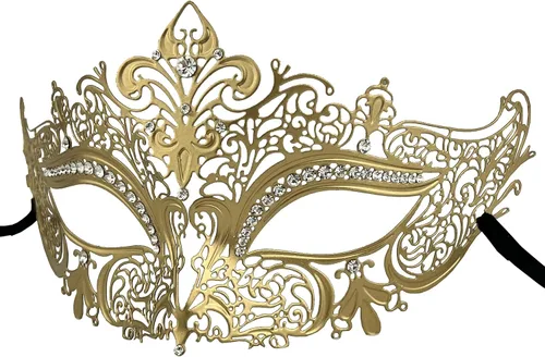Vista 4 de Un par de preciosas máscaras venecianas para parejas, accesorios de disfraces de fiesta