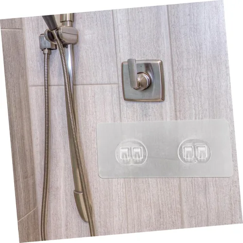 Vista 5 de Zerodeko 20 piezas de calcomanías transparentes con hebilla de doble garra que no deja marcas, parches adhesivos de plástico resistente, perchas