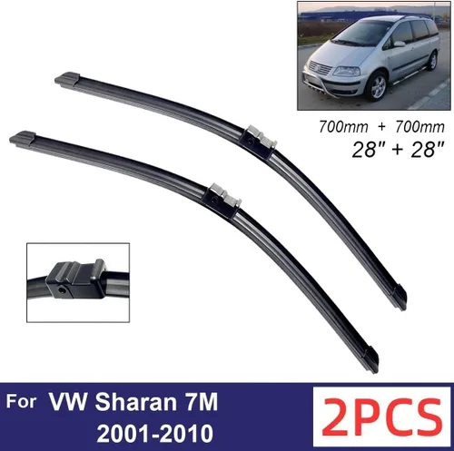 Vista 2 de Car Wiper Compatible with VW Sharan 7M 2001-2010 Front Wiper Blades Soft Rubber Windscreen Wipers Auto Windshield 28" 28" 700mm 700mm (Color : 2 PCS)