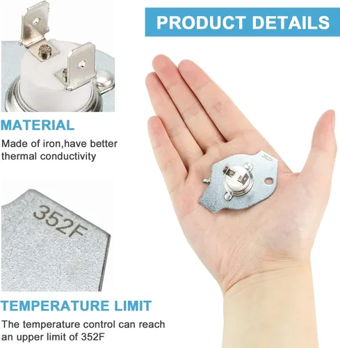 Vista 2 de AMI PARTS Fusible térmico de secadora de repuesto 3977394 Compatible con Whirlpool y Kenmore Reemplaza 80001 279548 695563 2796769 279769VP 3387812