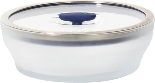 Vista 13 de Anyday Almacenamiento de alimentos de vidrio de 7 tazas con tapa de vidrio, plato redondo poco profundo, preparación de comidas y utensilios