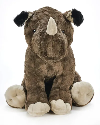 Vista 8 de The Petting Zoo Rinoceronte de peluche, regalos para niños, animales salvajes del zoológico Onez, juguete de peluche de rinoceronte texturizado