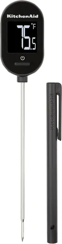 Vista 5 de KitchenAid KQ910 - Termómetro digital para parrilla de cocina con retroiluminación de lectura instantánea, termómetro inalámbrico para carne y Negro