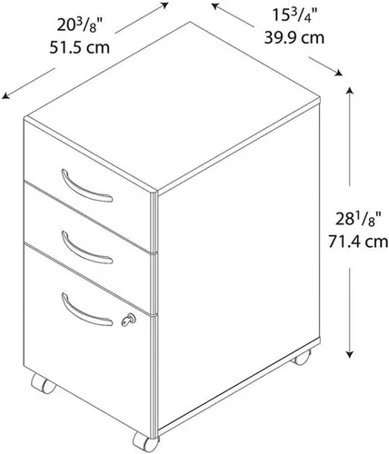 Vista 3 de Serie C 3 cajonera, Madera, Mahogany Caoba
