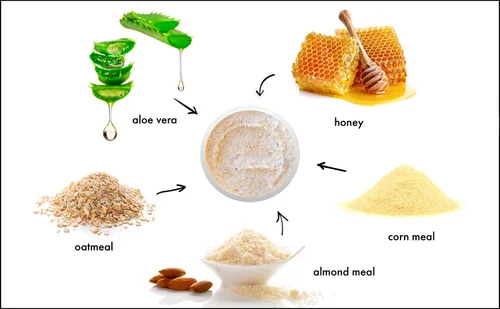 Vista 2 de RAYA Exfoliante facial de miel de almendra (106) Exfoliante facial natural para piel no manchada Pule, suaviza y crea una tez brillante
