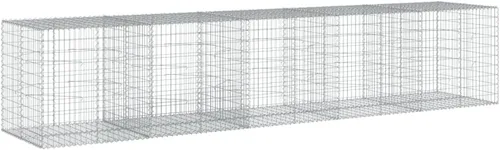 Vista 18 de vidaXL Cesta de gavión con tapa, 39.4 x 19.7 x 39.4 pulgadas, hierro galvanizado rectangular, resistente a la intemperie, montaje sin herramientas