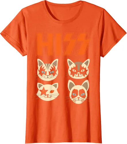 Vista 39 de Camiseta Hiss Funny Cats Kittens Rock Rockin, Negro