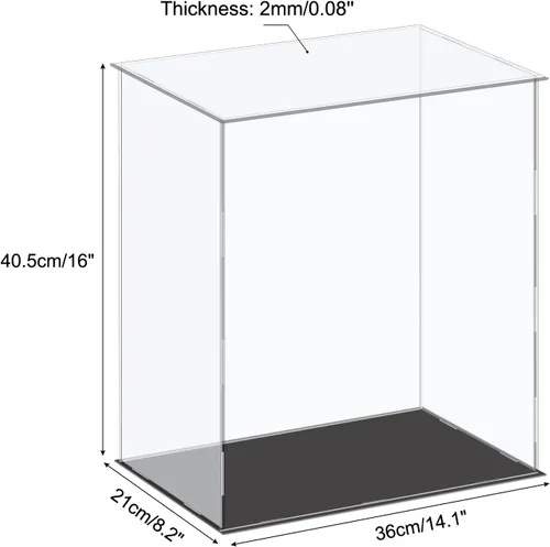Vista 2 de MECCANIXITY Caja de exhibición acrílica Caja de almacenamiento de plástico Caja cúbica transparente pequeña Montaje a prueba de polvo Vitrina