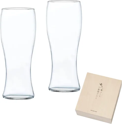 Vista 13 de Toyo Sasaki - Juego de 2 vasos de vidrio para cerveza, 13.8 fl oz (13.4 fl oz), juego de 2 x 12 (caja se vende como estuche), puedes disfrutar