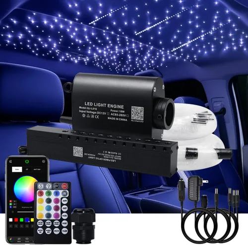 Vista 11 de AKEPO Kit de luces de techo de estrella de fibra óptica de 16 W, control por aplicación para automóvil y hogar, hilos de cable de fibra óptica, 150