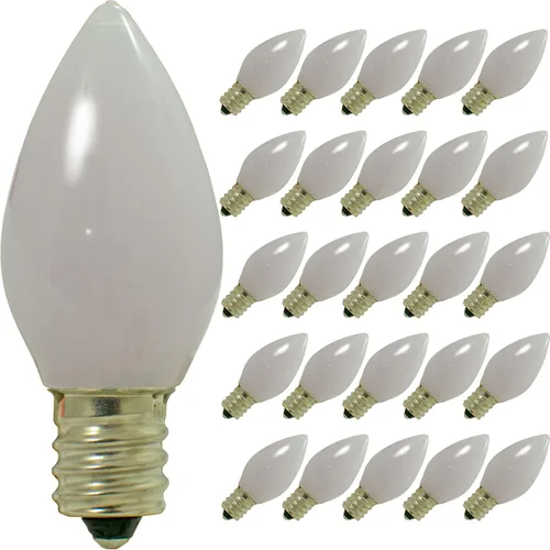Vista 18 de EST. LEE DISPLAY L D 1902 Bombillas LED de Navidad C7 C9 estilo candelabro estable caja de repuesto de 25 (C7, azul sólido)