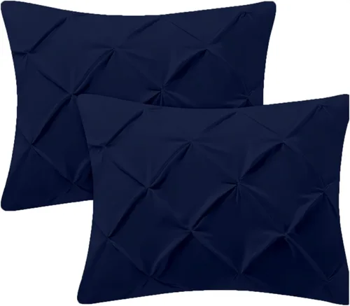 Vista 11 de Kotton Culture Juego de 2 fundas de almohada plisadas de 24 x 24 pulgadas, fundas de almohada decorativas, 100% algodón egipcio de 600 hilos, aptas