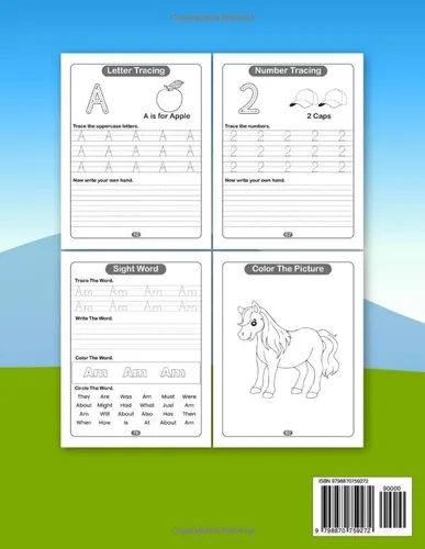 Vista 2 de An Interactive Alphabet & Number Workbook Age 3+ Learning pen control with line tracing, letters, numbers and shapes for pre-schoolers.
