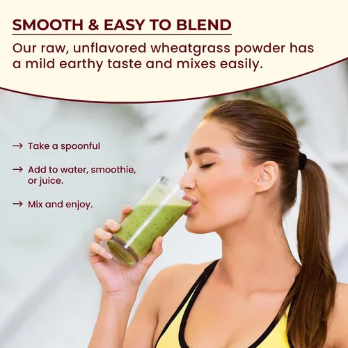 Vista 7 de Wheatgrass - Polvo de 1 libra – Hierba de trigo orgánica USDA de primera calidad, polvo verde molido fino para una mezcla suave, sin OMG, vegano