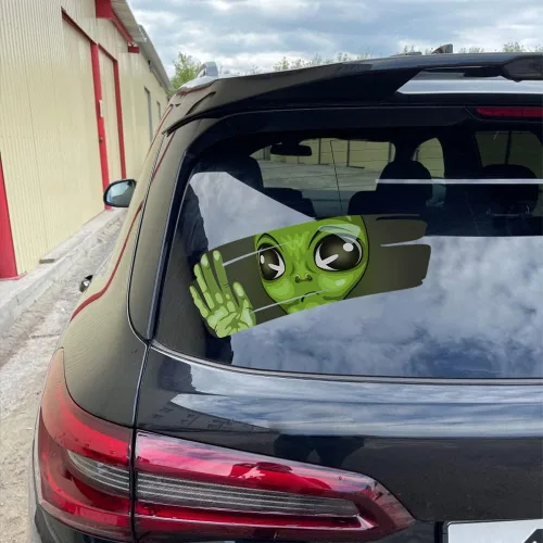 Vista 2 de 2 calcomanías divertidas de vinilo 3D para parachoques de automóvil, calcomanías autoadhesivas de doble cara para autos, ventanas, parachoques