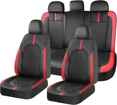 Vista 19 de Coverado Fundas universales de cuero para asientos delanteros, paquete de 2 fundas de asiento para SUV, camioneta, sedán, interior de vehículos