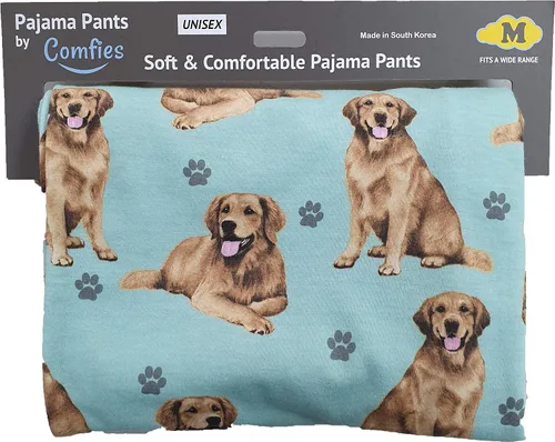 Vista 2 de Golden Retriever - Pantalón de pijama unisex ligero de mezcla de algodón, suave y cómodo, perfecto para regalos de Golden Retriever